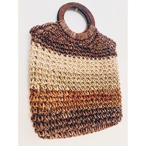 Boho Wicker & Wood Bag
